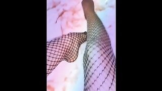 Fetish playing with my black stockings