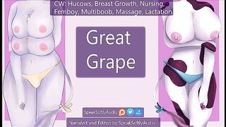 [Audio] Femboy Hucow Grows Multibreasts For Grape Breastmilk Femboy/F/F