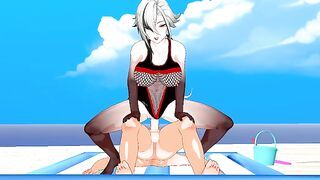 Genshin Imapct Arlecchino Arlecchino  Beach SwimSuit Sex