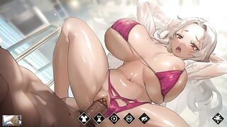 Daily life with my succubus boss - Fucking my huge breasts succubus in swinsuit