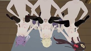 [MMD]Genshin Impact Hutao Lumine Keqing missionary position