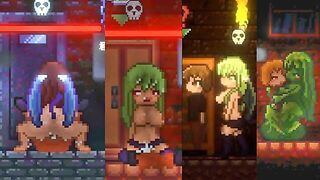 [#01 Hentai Game Drain Mansion. Succbus horror Pixel animation erotic game.