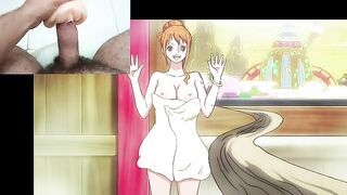 Nami And Nico Robin in the bath uncensored scene of Nami