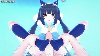 Chocola from Nekopara Gives You A Footjob Hentai POV