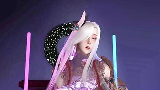 3D super cosplay model shaking her boobs