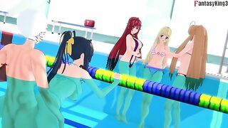 Akeno sex on the public Pool | HS DXD NTR Madness 4 | Full Movie on Patreon: Fantasyking3