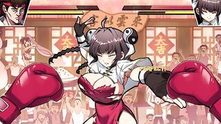 [#02 Hentai Game Waifu Fighter.Having sex with a busty female martial artist in a Chinese dress.