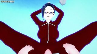 Sakie Sato from Demi-chan wa Kataritai Gives You A Footjob Hentai POV