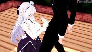 Belfast sucking in the restaurant | Azurlane | Watch Full Movie & Full POV on Patreon: Fantasyking3