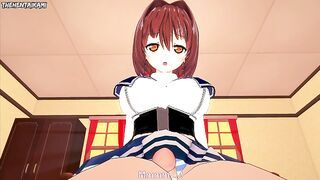 Miyabi Hotaka from Absolute Duo Gives You A Footjob Hentai POV
