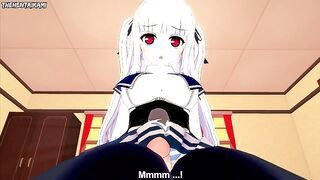 Julie Sigtuna from Absolute Duo Gives You A Footjob Hentai POV