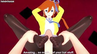 Athena Cykes from Ace Attorney Gives You A Footjob Hentai POV