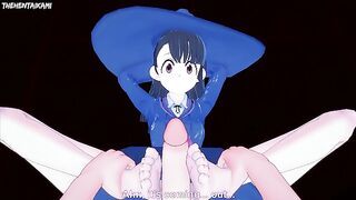 Atsuko from Little Witch Academia Gives You A Footjob Hentai POV