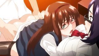 His girlfriends with glasses train his ass - Hentai Megane no megami Ep. 2