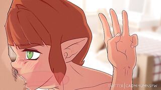 Deepthroat Practice from cute elf