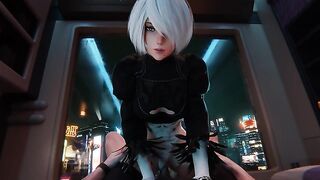 2B riding POV - Nier: Automata