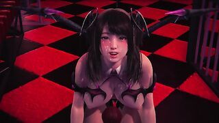 Succubus girl fucked the devil in honor of Halloween