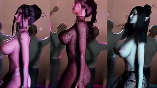 3D busty slut with sexy lingerie shaking her hot body dance for you