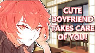 Cute Boyfriend Takes Care Of You!(M4F)(ASMR)(Sick Listener)(Fluffy)(Come here)(Snuggles)