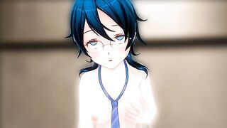 Student cums in the toilet with Ahegao