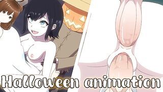 Hot gothic friend invites me costume party for double penetration (hallowen animation) - Jazziuu