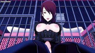 Mitsuru from Persona 3 Gives You A Footjob Hentai POV
