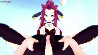Akiza Izayoi from Yu-Gi-Oh! Gives You A Footjob Hentai POV
