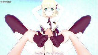 Sky Striker Raye from Yu-Gi-Oh! Gives You A Footjob Hentai POV