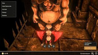 A huge monster fucks the tight pussy of a succubus with his giant dick