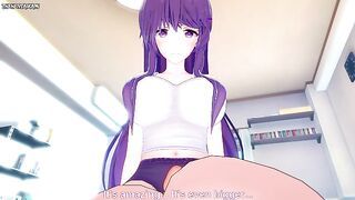 Yuri from Doki Doki Literature Club Gives You A Footjob Hentai POV