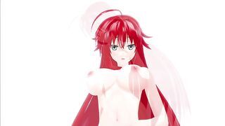 Rias Gremmory masturbates in the shower and will give Issei a blowjob in the morning