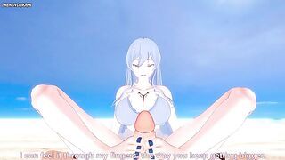 Esdeath from Akame Ga Gives You A Footjob At The Beach Hentai POV