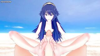 Lucina from Fire Emblem Gives You A Footjob At The Beach Hentai POV