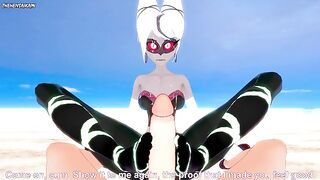 Carmilla from Hazbin Hotel Gives You A Footjob At The Beach Hentai POV