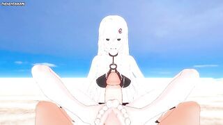 Echidna from Re:Zero Gives You A Footjob At The Beach Hentai POV