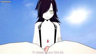 Tomoko from Watamote Gives You A Footjob At The Beach Hentai POV