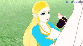 Princess Zelda and I have intense sex in the meadow. - The Legend of Zelda Breath of the Wild Hentai