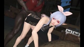 Futa Elf Courtesan Farrah Fucked in Ul'dah alley by BBC Client