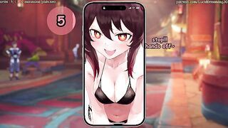 Hu Tao video calls you before Lantern Rite (hentai joi, try not to cum, feet, boobs, denial option)