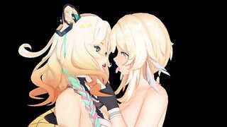 Lumine fucks Xilonen ( Genshin Impact Hentai Yuri )