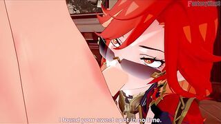 Mavuika sucking dick in Jean´s office | Genshin impact | Full & POV on patreon: Fantasyking3