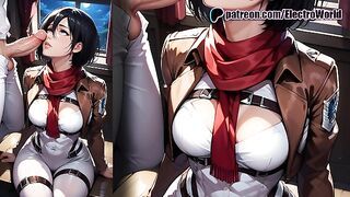 Mikasa Ackerman was hunting titan but got trapped by bandits!