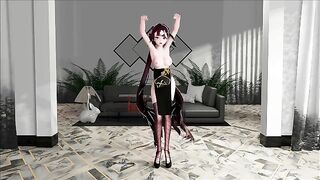 Li Sushang Hentai Honkai Impact Bass Knight MMD Undress Dance Black Wicks color edit Smixix