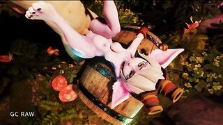 Tristana in Missionary pose have sex in the forest. GCRaw. Overwatch 