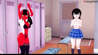 Meru The Succubus and Mavis Dracula Threesome in the lockers | Promo