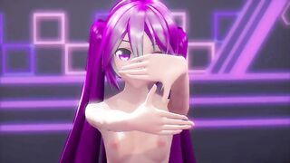 Hatsune Miku Hentai Cynical Night Plan Undress Dance Small Tits MMD 3D Purple Hair Color Edit Smixix