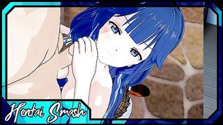 Aki Adagaki kisses and sucks dick until he gives her a facial - Masamune-kun Hentai.