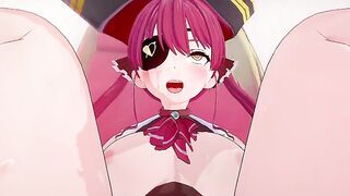Houshou Marine just flirts at missionary position