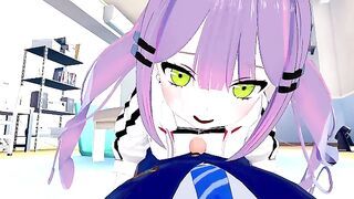 Towa unwinds after Stream - 3D HENTAI