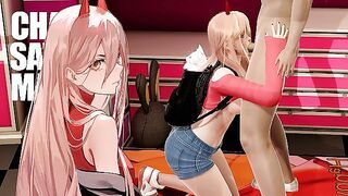 Chainsaw Man Power Handjob and Blowjob, Sex Beautiful Babe (3D Hentai)